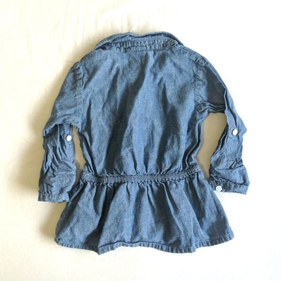 carter's cotton chambray peplum popover tunic top 18 months baby girl - Picture 5 of 6
